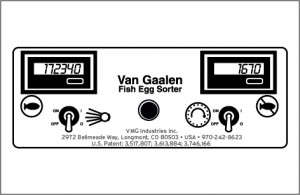 Fish egg sorter control panel.